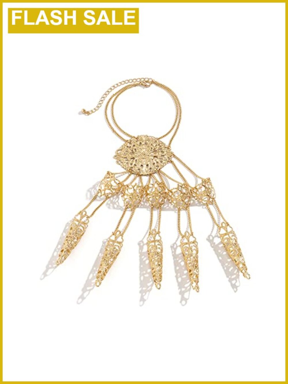 Ancient Queen Bracelet with Finger Claw Tips Belly Dance Hand Chain